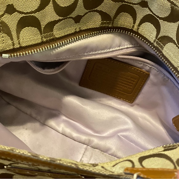 Coach Signature East West Canvas Leather Tote Handbag - Picture 13 of 14